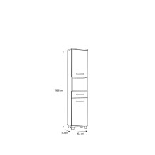 Seitenschrank >Veris < in Artisan Eiche/Salbei  - 40,2x186,8x34,8cm (BxHxT)