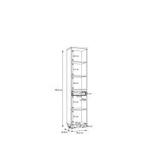 Seitenschrank >Veris < in Artisan Eiche/Salbei  - 40,2x186,8x34,8cm (BxHxT)