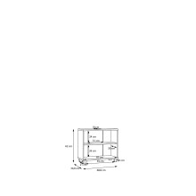 Waschbeckenunterschrank >Veris < in Artisan Eiche/ Secret Grey - 68,6x62x34,8cm (BxHxT)