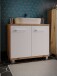 Waschbeckenunterschrank >Veris < in Artisan Eiche/ Secret Grey - 68,6x62x34,8cm (BxHxT)