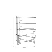 Regal >Whenua < in Mauvella Eiche/ Salbei - 104,2x153,6x41,5cm (BxHxT)