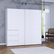 Schiebetürenschrank >Winn 2< in Weiss  -...