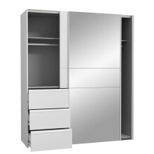 Schiebetürenschrank >WINN 2< in Weiss / Spiegel - 170,3x200,5x61,2cm (BxHxT)