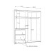 Schiebetürenschrank >WINN 2< in Weiss / Spiegel - 170,3x200,5x61,2cm (BxHxT)