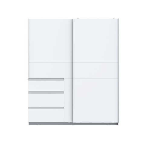 Schiebetürenschrank >Winn 2< in Weiss  - 170,3x200,5x61,2cm (BxHxT)