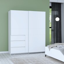 Schiebetürenschrank >Winn 2< in Weiss  -...