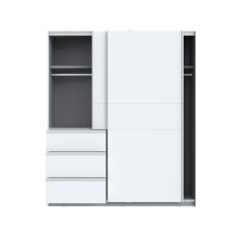 Schiebetürenschrank >Winn 2< in Weiss  - 170,3x200,5x61,2cm (BxHxT)