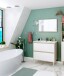 Badezimmer-Set >VERONA< in Eiche/Weiß Hochglanz - 80x80x45 (BxHxT)