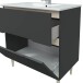 Badezimmer-Set >LOTTO< mit Spiegel und Waschbecken in anthrazit - 80x80x45 (BxHxT)