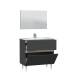 Badezimmer-Set >LOTTO< mit Spiegel und Waschbecken in anthrazit - 80x80x45 (BxHxT)
