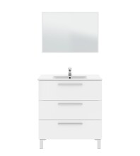 Badezimmer-Set >ATHENA< in weiß glänzend - 80x86x45 (BxHxT)