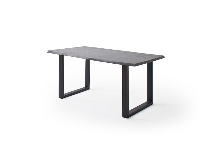 Baumkantentisch >Calabria< in Akazie grau  / anthrazit - 200x77,5x100 (BxHxT)