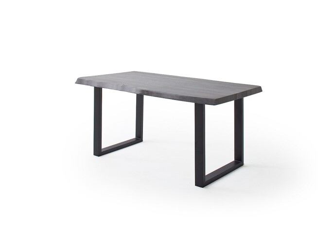 Baumkantentisch >Calabria< in Akazie grau  / anthrazit - 240x79,5x100 (BxHxT)