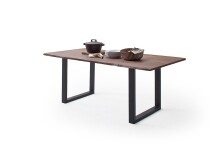 Baumkantentisch >Calabria< in Akazie walnuss/anthrazit - 160x76,5x90 (BxHxT)