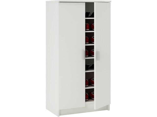 Schuhschrank >Elvira< in Weiß - 54.6x108.4x35.3cm (BxHxT)