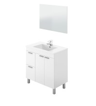 Badezimmer-Set >AKTIVA< in weiß glänzend - 80x80x45 (BxHxT)