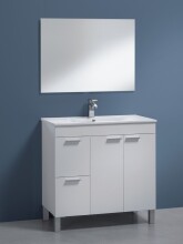 Badezimmer-Set >AKTIVA< in weiß glänzend - 80x80x45 (BxHxT)