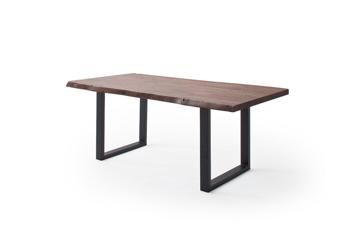 Baumkantentisch >Calabria< in Akazie walnuss/anthrazit - 220x79,5x100 (BxHxT)