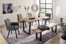 Baumkantentisch >Calabria< in Akazie natur / antik - 180x76,5x90 (BxHxT)