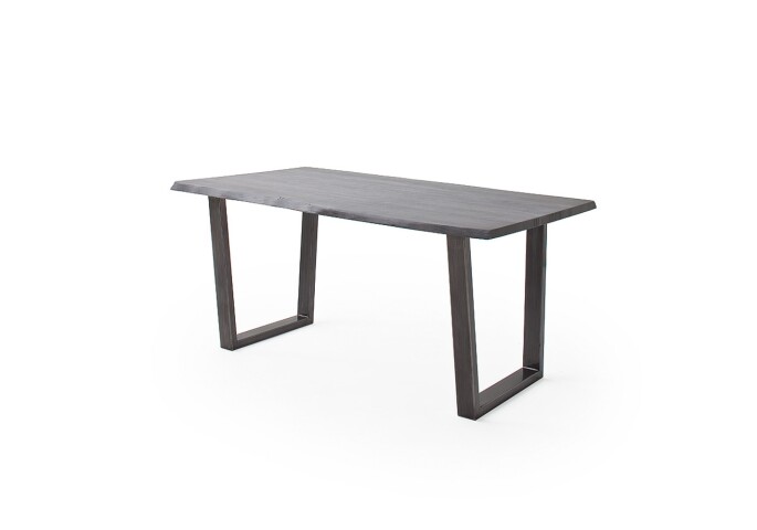 Baumkantentisch >Calabria< in Akazie grau / antik  - 200x77,5x100 (BxHxT)