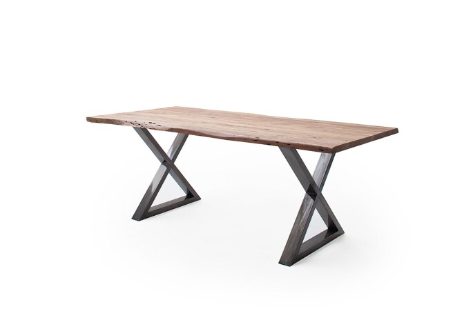 Baumkantentisch >Calabria< in Akazie natur / antik - 180x77,5x100 (BxHxT)