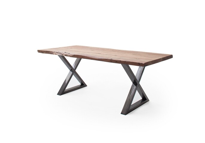 Baumkantentisch >Calabria< in Akazie natur / antik - 200x79,5x100 (BxHxT)