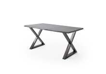Baumkantentisch >Calabria< in Akazie grau / antik  - 200x77,5x100 (BxHxT)