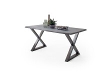 Baumkantentisch >Calabria< in Akazie grau / antik  - 200x77,5x100 (BxHxT)