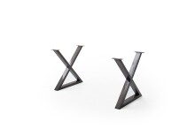 Baumkantentisch >Calabria< in Akazie grau / antik  - 200x77,5x100 (BxHxT)
