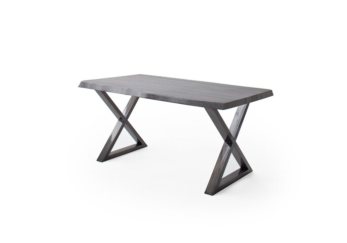 Baumkantentisch >Calabria< in Akazie grau / antik  - 220x79,5x100 (BxHxT)