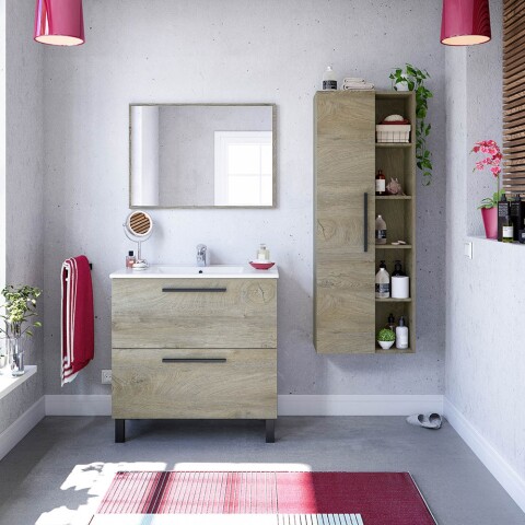 Badezimmer-Set >ATHENA< in Alaska-Eiche - 80x80x45 (BxHxT)