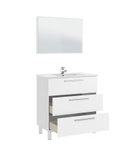 Badezimmer-Set >ATHENA< in weiß glänzend - 80x86x45 (BxHxT)