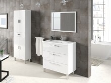 Badezimmer-Set >ATHENA< in weiß glänzend - 80x86x45 (BxHxT)