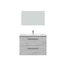 Badezimmer-Set >ARUBA< in Beton-Grau - 80x57x45 (BxHxT)