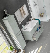 Badezimmer-Set >ARUBA< in Beton-Grau - 80x57x45 (BxHxT)