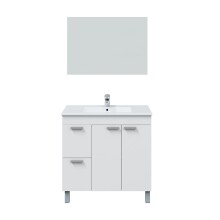 Badezimmer-Set >AKTIVA< in weiß glänzend - 80x80x45 (BxHxT)