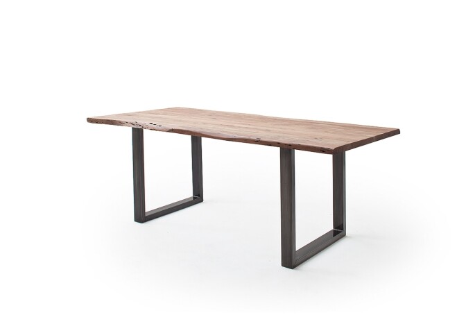 Baumkantentisch >Calabria< in Akazie natur / antik - 200x77,5x100 (BxHxT)