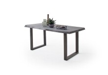 Baumkantentisch >Calabria< in Akazie grau / antik  - 200x79,5x100 (BxHxT)