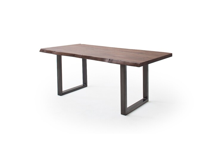 Baumkantentisch >Calabria< in Akazie walnuss / antik - 240x79,5x100 (BxHxT)