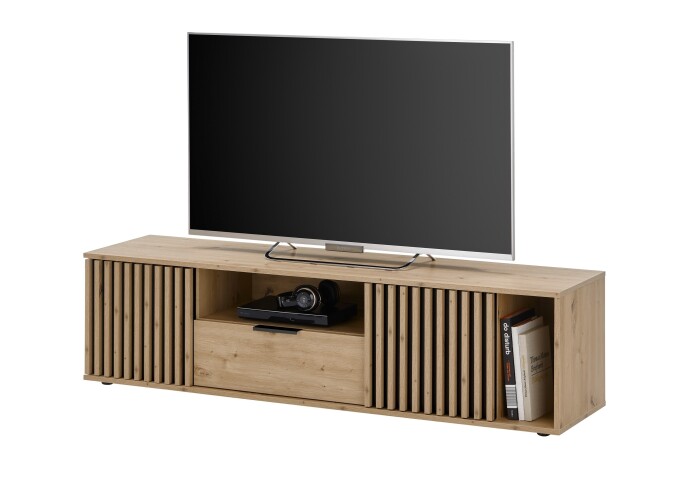 TV-Board >Chiara< in Artisan Eiche Dekor - 150x40x40cm (BxHxT)