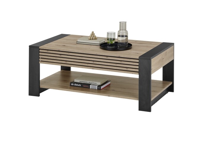 Couchtisch >Felipe< in Artisan Eiche Dekor - 108x42x60cm (BxHxT)
