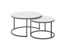 Couchtisch >Gino< (2er Set) in weiß, Keramik - 42x80cm (HxD)
