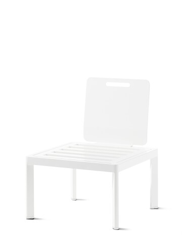 Gartenstuhl >Lugo< in weiss, Aluminium - 60x77x60cm (BxHxT)