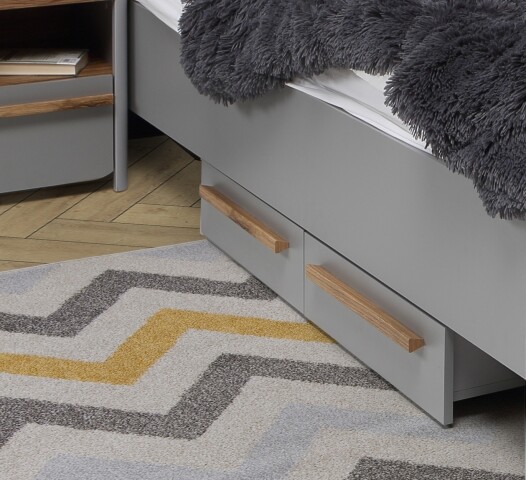 Bettschubkasten >SURFINIO< in Grau  - 50,9x15,9x53cm (BxHxT)