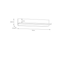 Wandboard >SURFINIO< in Grau / Catania Eiche  - 110x22,8x21,9cm (BxHxT)
