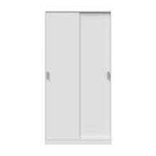 Schwebetürenschrank >MAX< in Weiß - 100x200x50 (BxHxT)