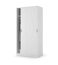 Schwebetürenschrank >MAX< in Weiß - 100x200x50 (BxHxT)