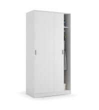 Schwebetürenschrank >MAX< in Weiß - 100x200x50 (BxHxT)