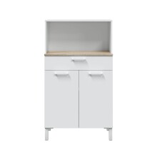 Mehrzweckschrank >KIRA< in Artik-Weiß/Kanada-Eiche - 72x126x40 (BxHxT)