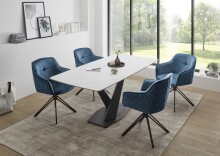 Esstisch >Ventura< in weiß, Keramik - 180x75x90cm (BxHxT)